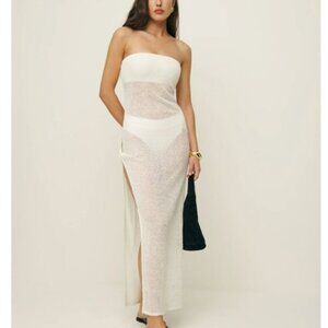 NWT Reformation Jasmine Knit Dress White